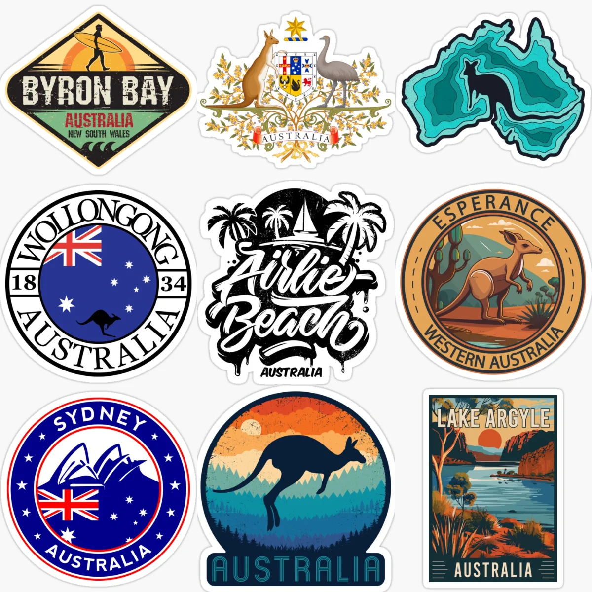 Car Accessories Australia - Stiker Mobil PVC Kreatif Lambang Kanguru