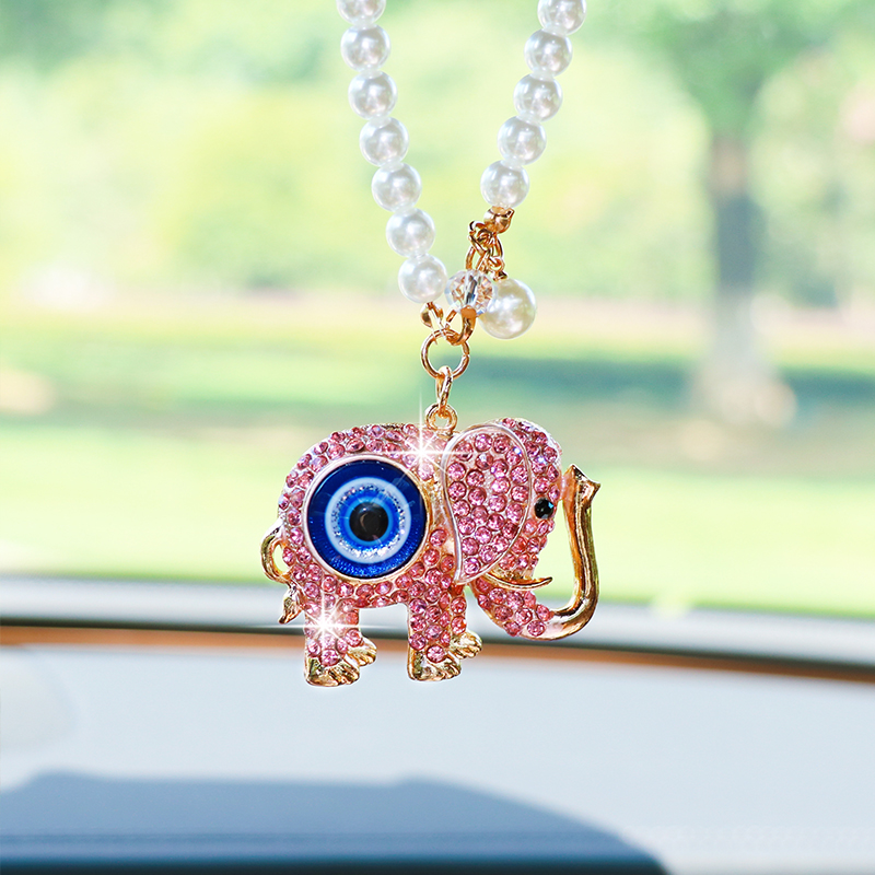 Car Accessories Evil Eye - Liontin Kaca Spion Mobil Gajah Berhias
