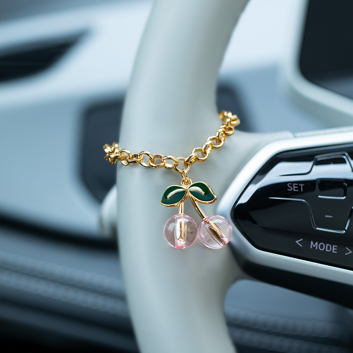 Car Accessories Evil Eye - Rantai Dekoratif Setir Mobil Transparan Mewah